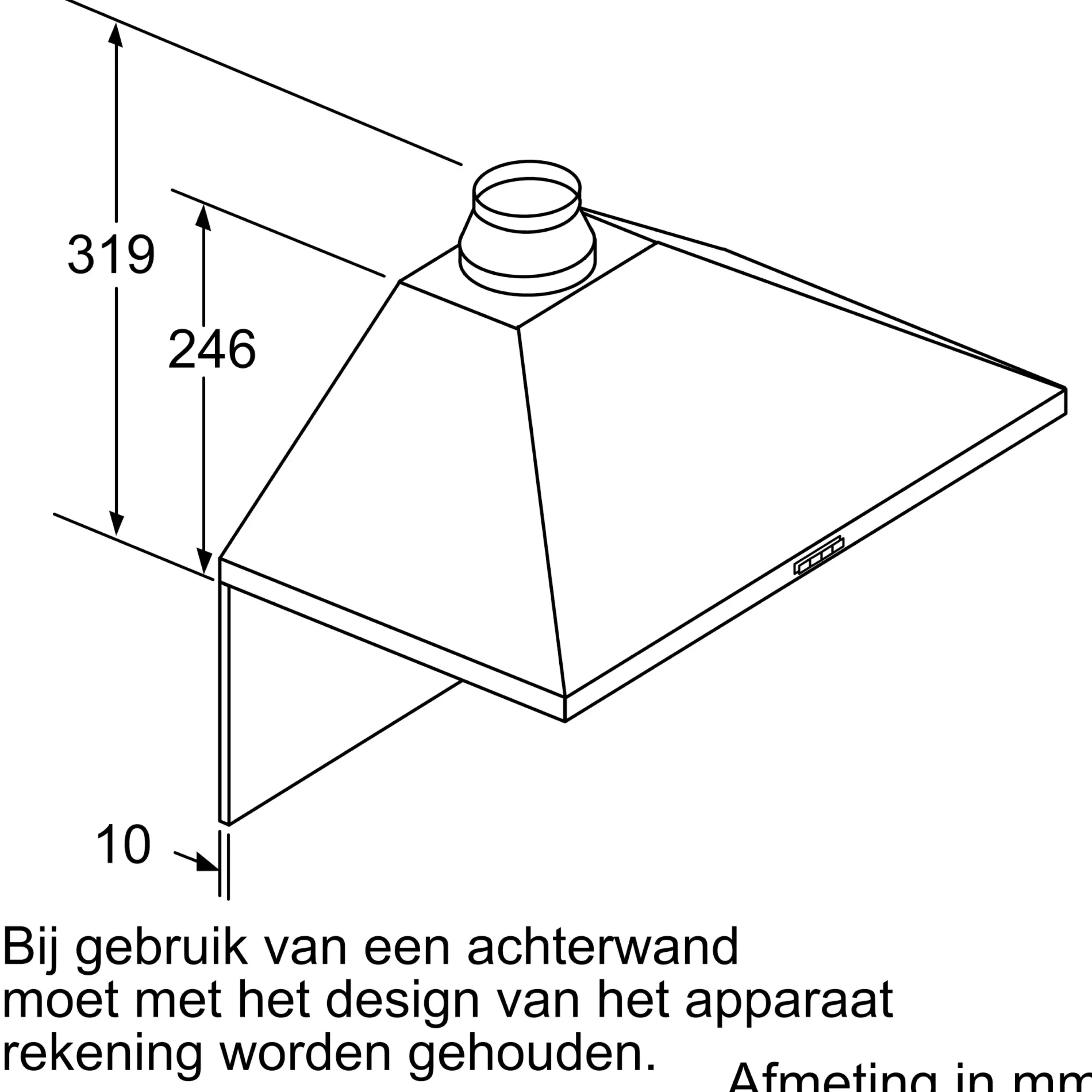 Serie 2 Wandschouwkap 60 cm Roestvrij staal