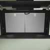 Serie 8 Wandschouwkap 90 cm zwart glas, Zwart