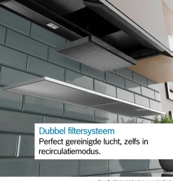 Serie 8 Wandschouwkap 90 cm zwart glas, Zwart