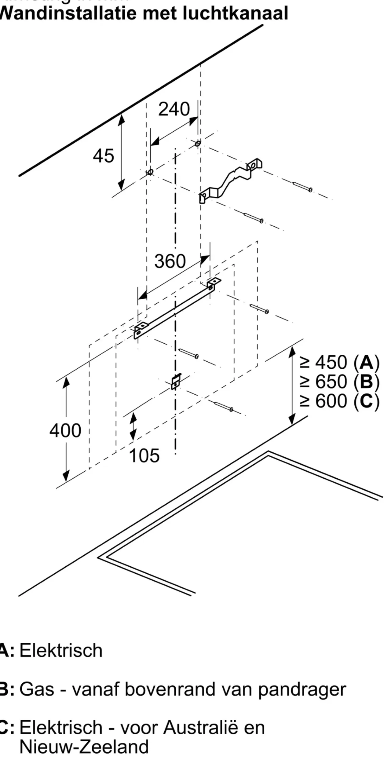 Serie 8 Wandschouwkap 90 cm zwart glas, Zwart