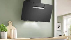 Serie 4 Wandschouwkap 80 cm zwart glas, Zwart