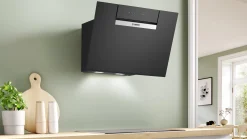 Serie 4 Wandschouwkap 60 cm zwart glas, Zwart