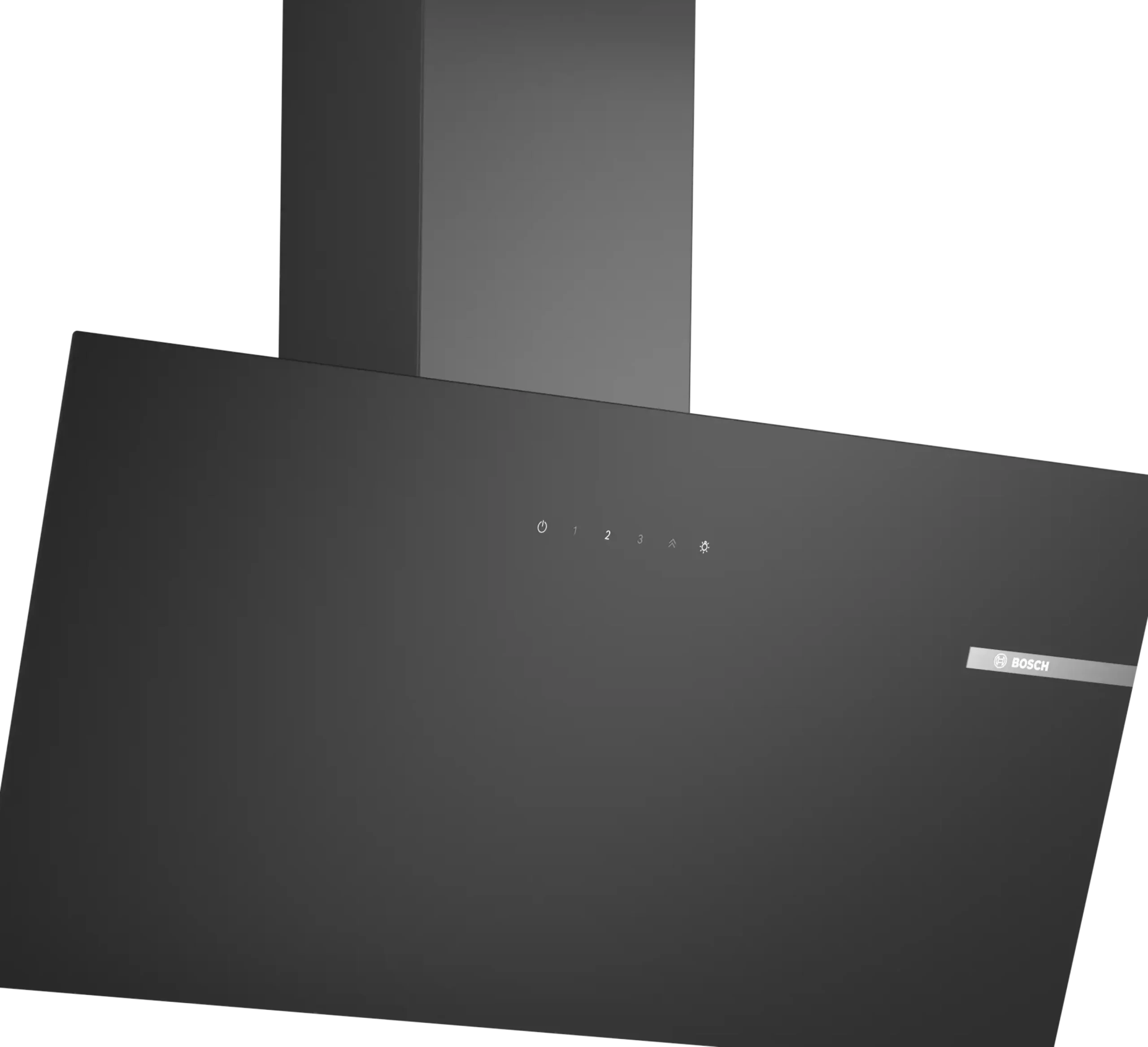 Serie 2 Wandschouwkap 80 cm zwart glas, Zwart