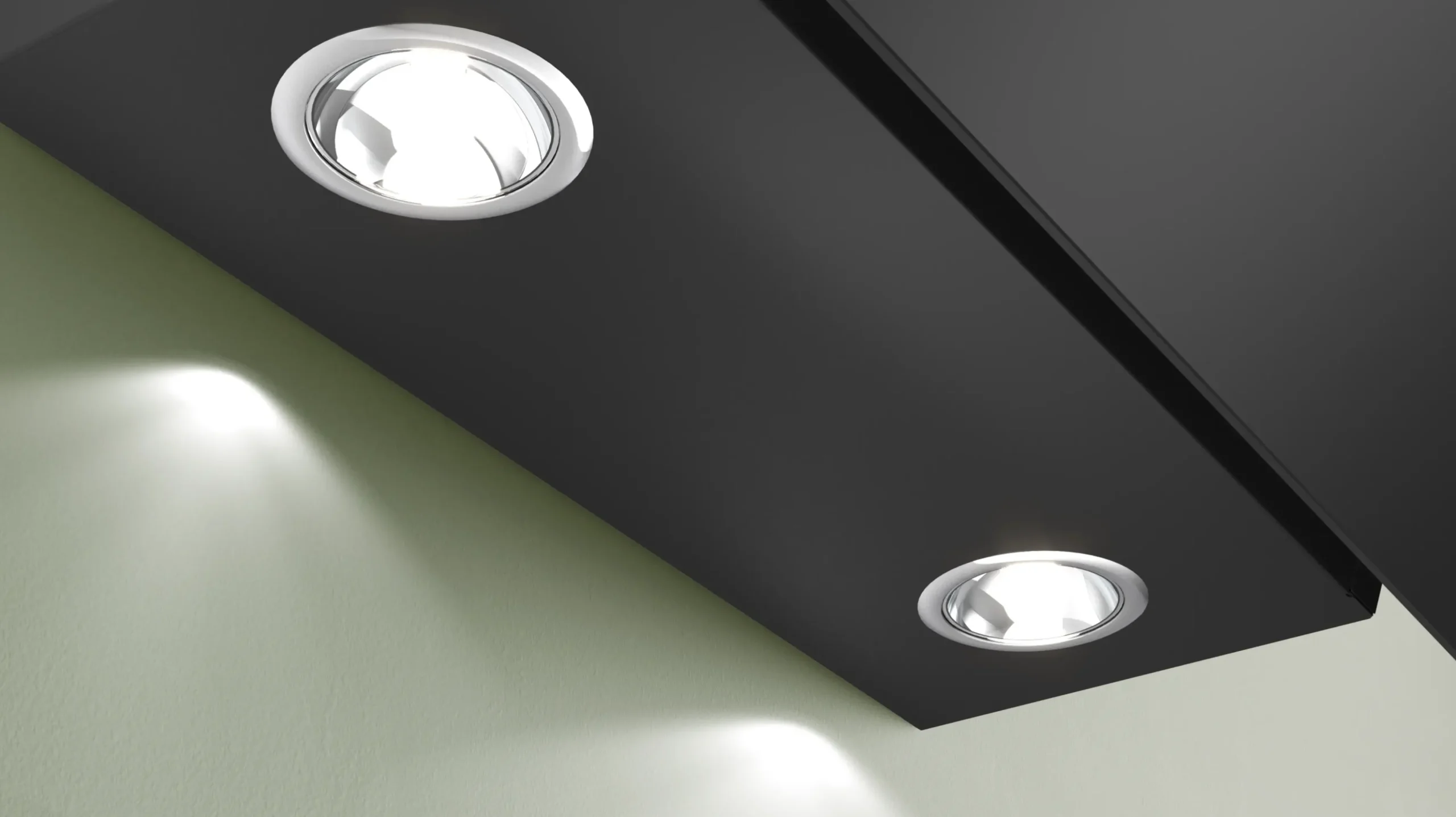 Serie 2 Wandschouwkap 60 cm zwart glas, Zwart