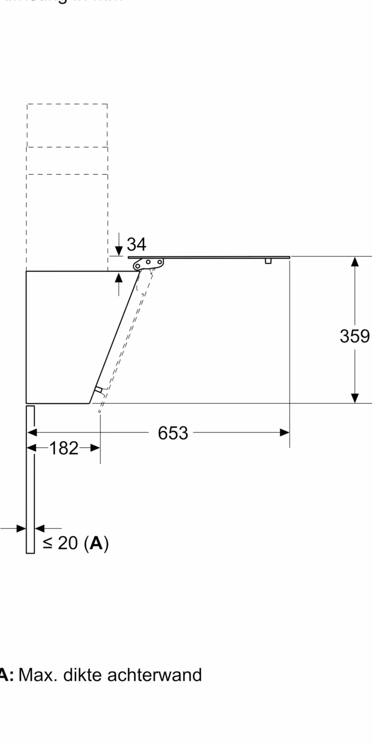 Serie 2 Wandschouwkap 60 cm zwart glas, Zwart