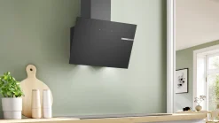 Serie 2 Wandschouwkap 60 cm zwart glas, Zwart