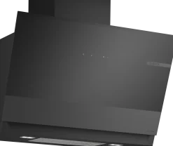Serie 8 Wandschouwkap 80 cm zwart glas, Zwart