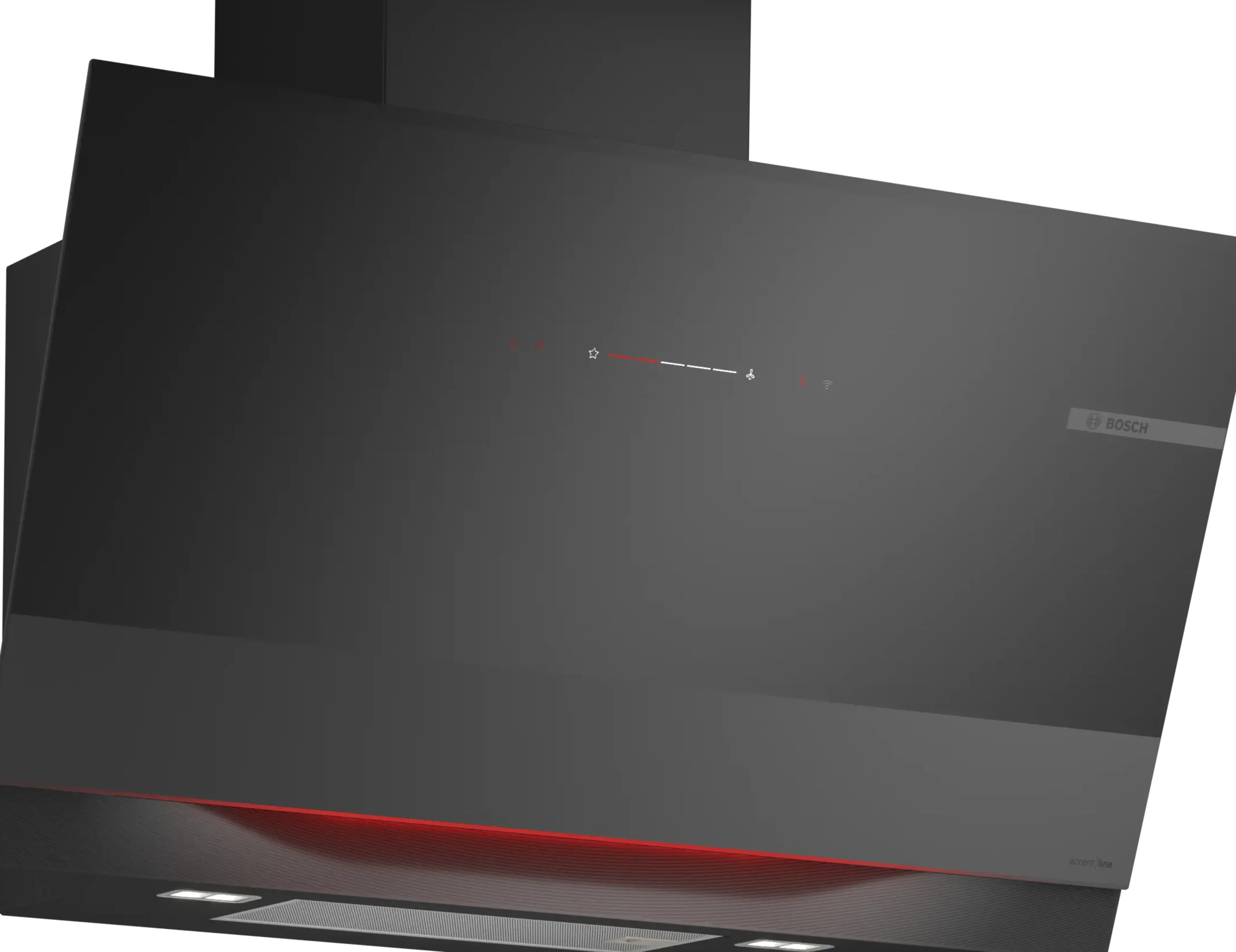 Serie 8 Wandschouwkap 90 cm zwart glas, Zwart