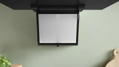 Serie 4 Wandschouwkap 80 cm zwart glas, Zwart