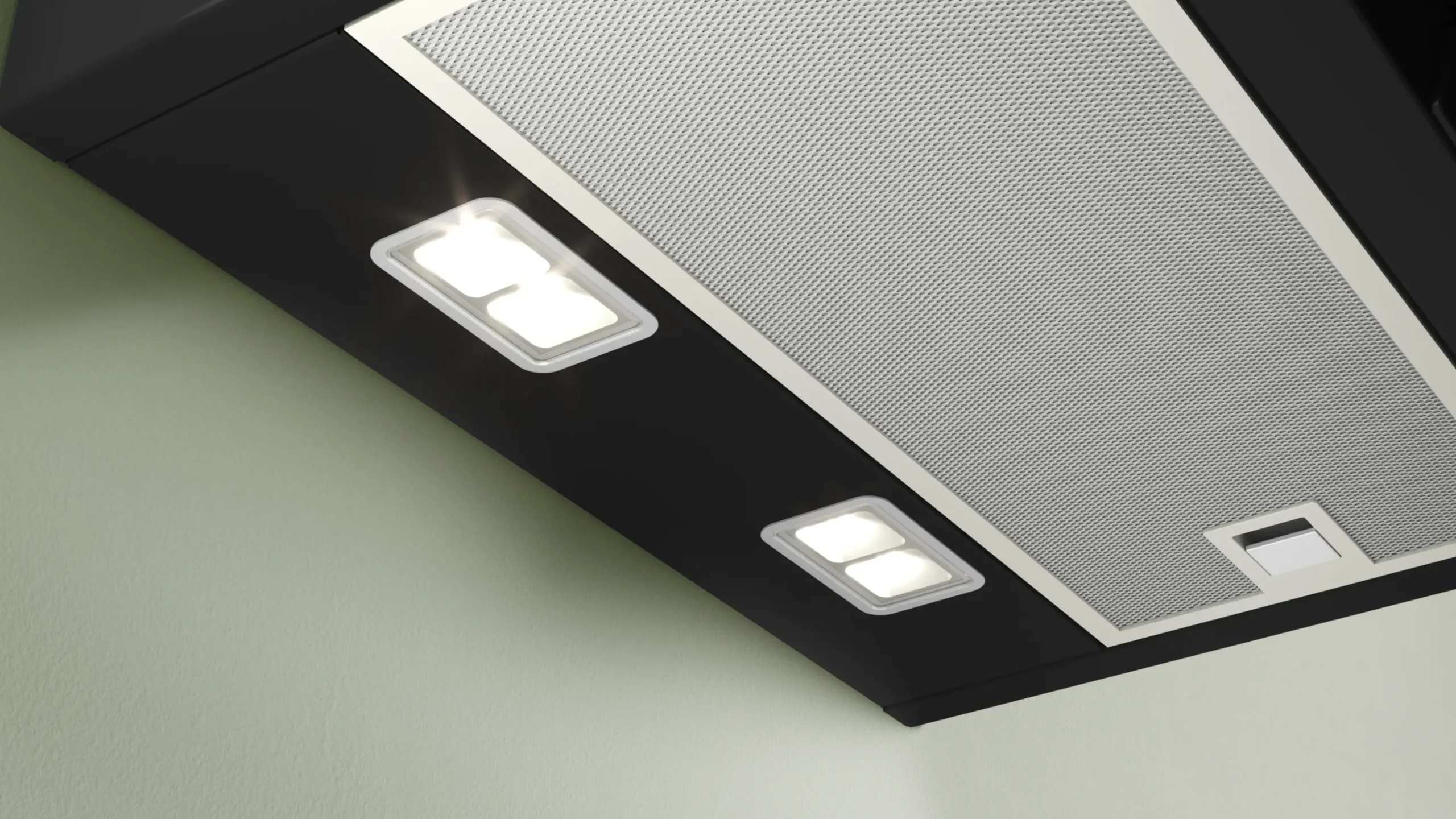 Serie 4 Wandschouwkap 80 cm zwart glas, Zwart