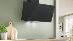 Serie 6 Wandschouwkap 80 cm zwart glas, Zwart