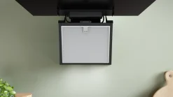 Serie 4 Wandschouwkap 80 cm zwart glas, Zwart