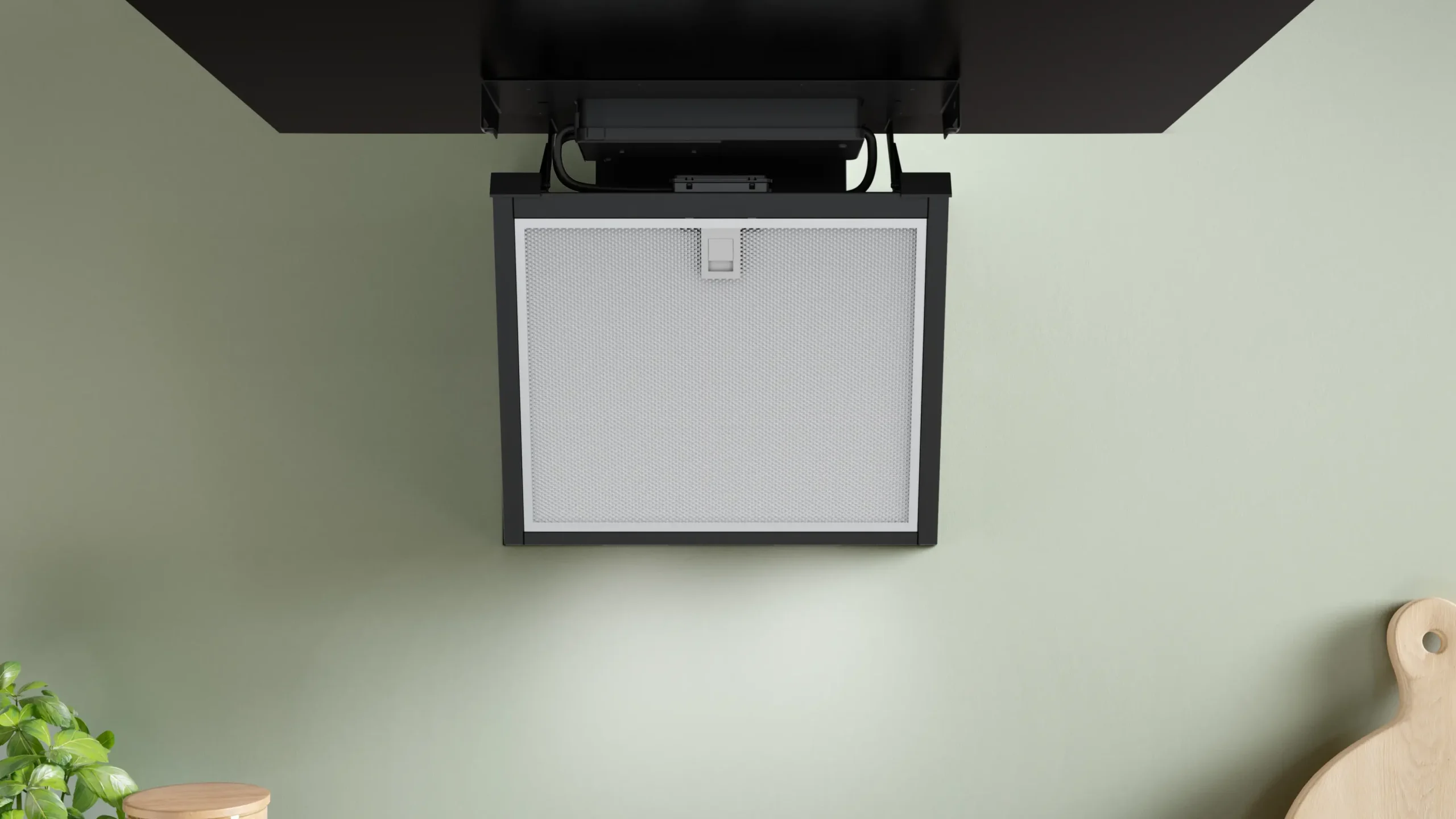 Serie 4 Wandschouwkap 80 cm zwart glas, Zwart