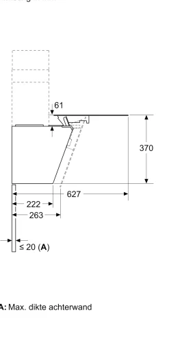 Serie 4 Wandschouwkap 60 cm zwart glas, Zwart