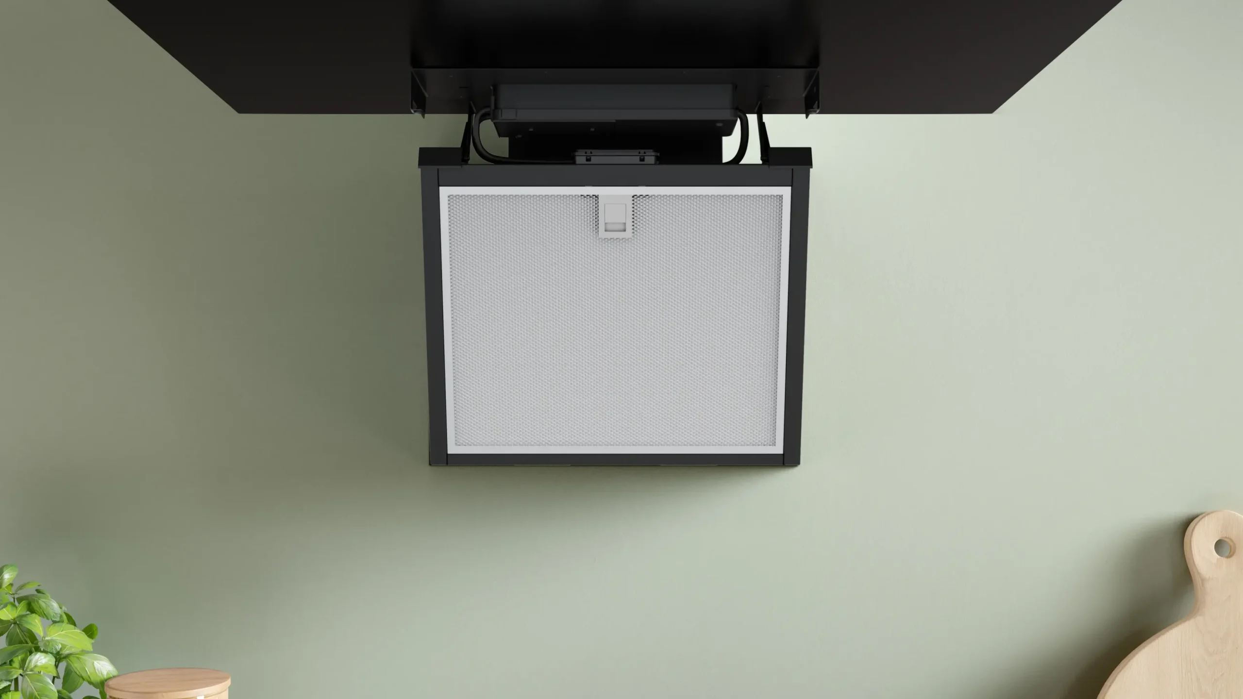 Serie 4 Wandschouwkap 80 cm zwart glas, Zwart