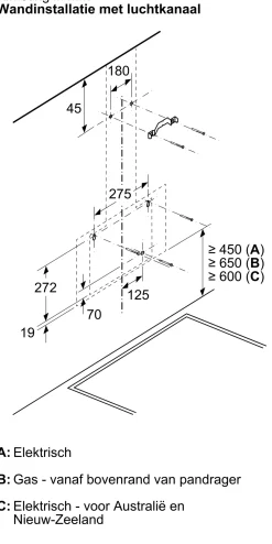 Serie 4 Wandschouwkap 80 cm zwart glas, Zwart