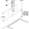Serie 6 Wandschouwkap 80 cm zwart glas, Zwart