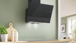 Serie 6 Wandschouwkap 60 cm zwart glas, Zwart