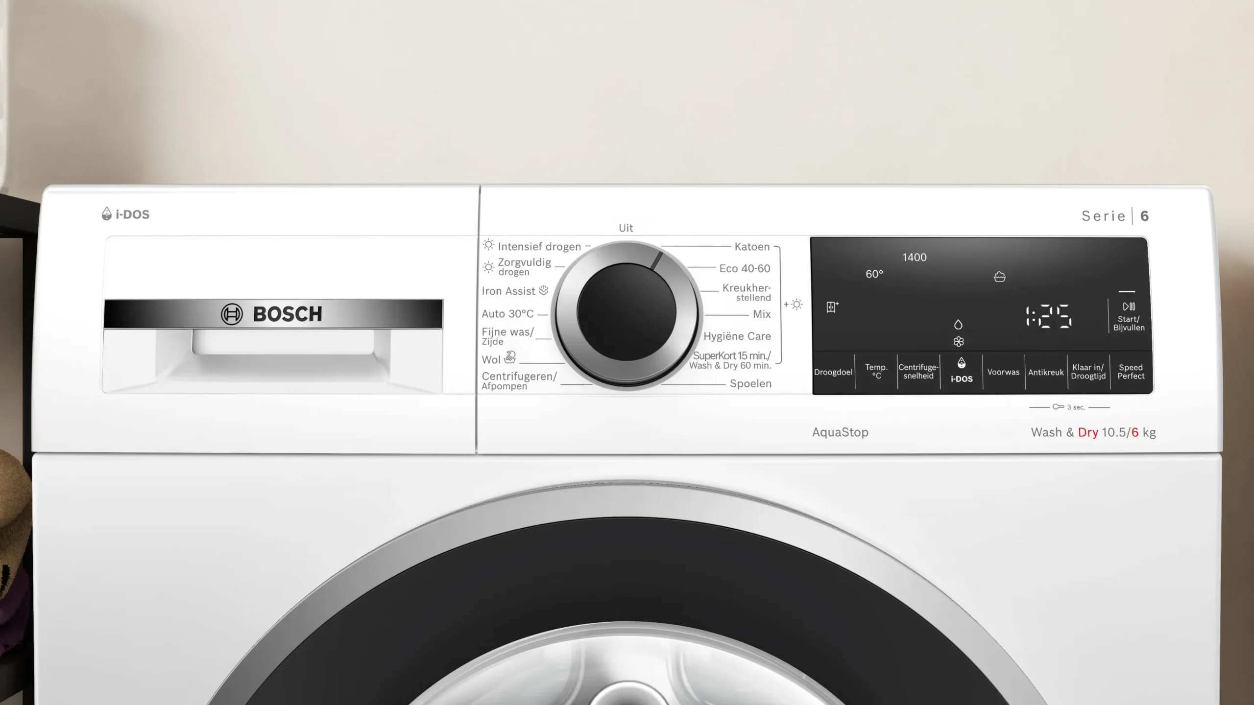 Serie 6 Was-droogcombinatie 10.5/6 kg max. 1400 rpm