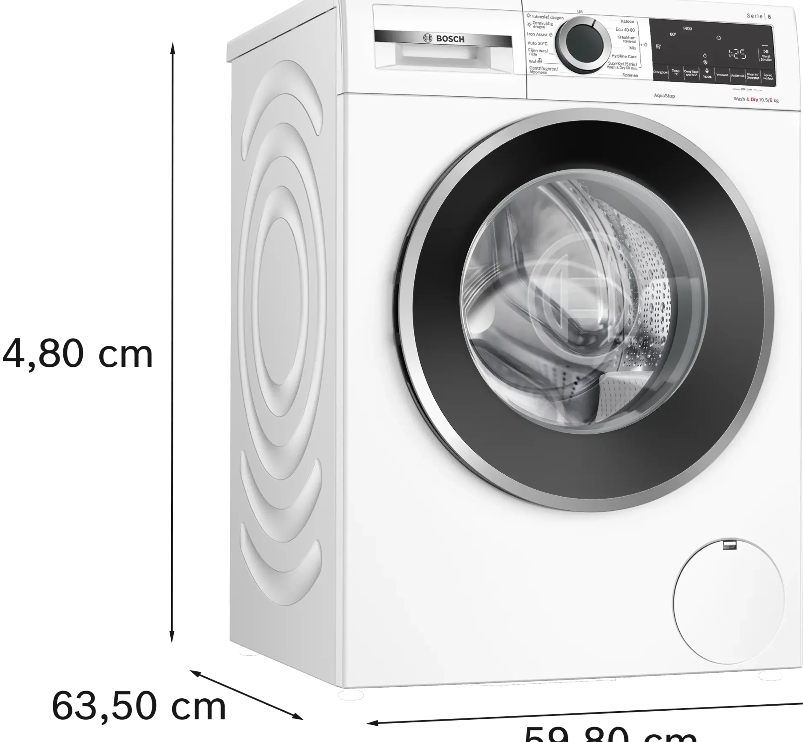 Serie 6 Was-droogcombinatie 10.5/6 kg max. 1400 rpm