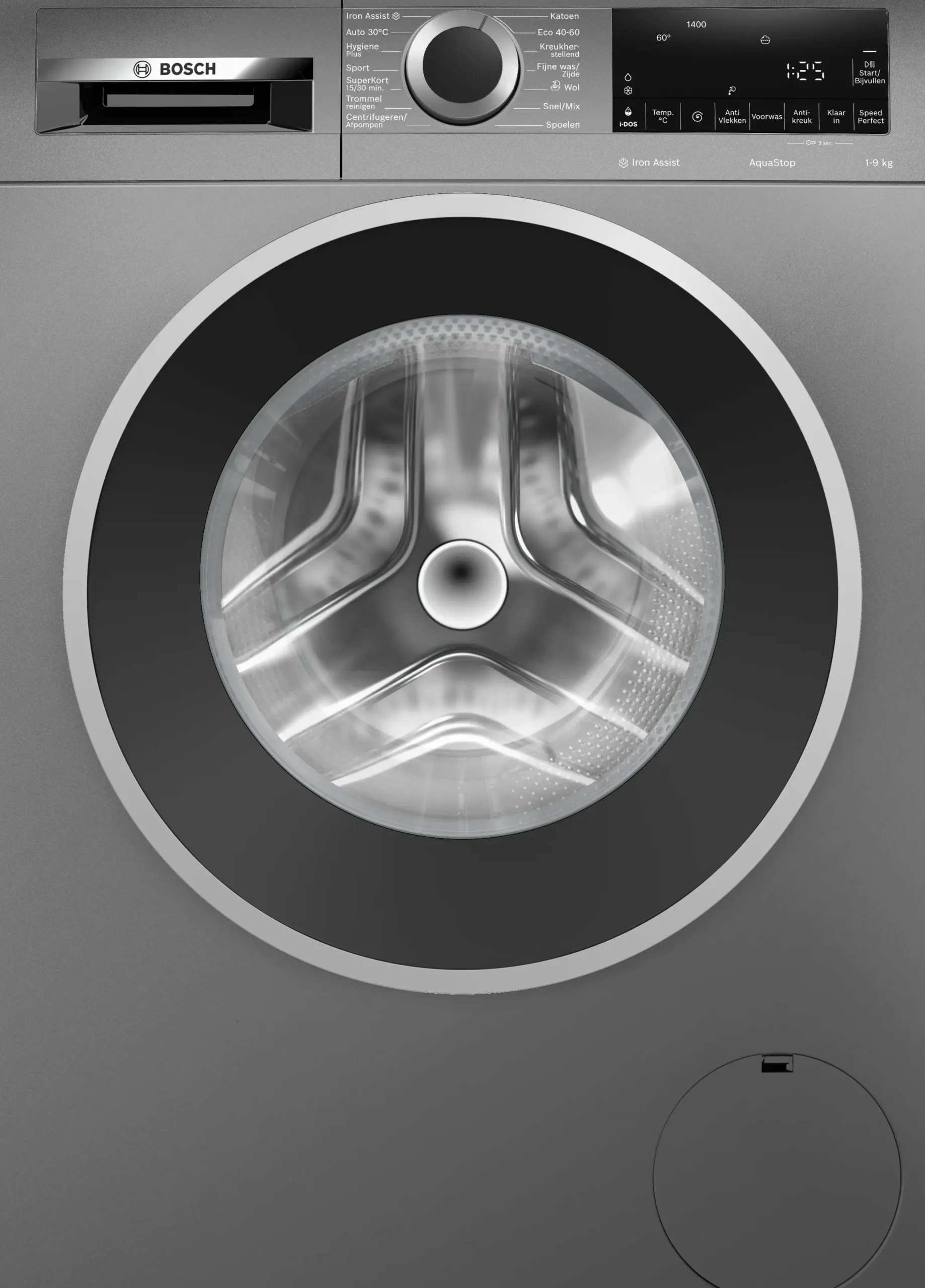 Serie 6 Wasmachine, voorlader 9 kg max. 1400 rpm, Cast iron grey