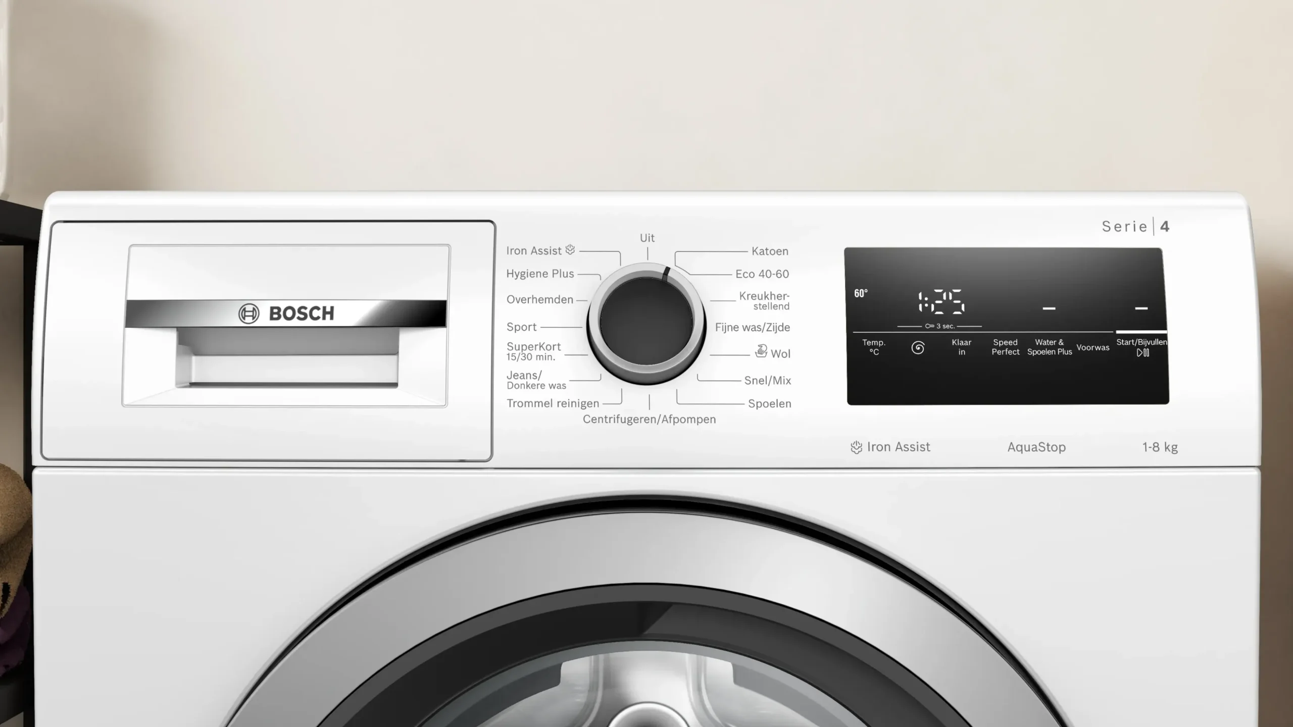 Serie 4 Wasmachine, voorlader 8 kg max. 1400 rpm