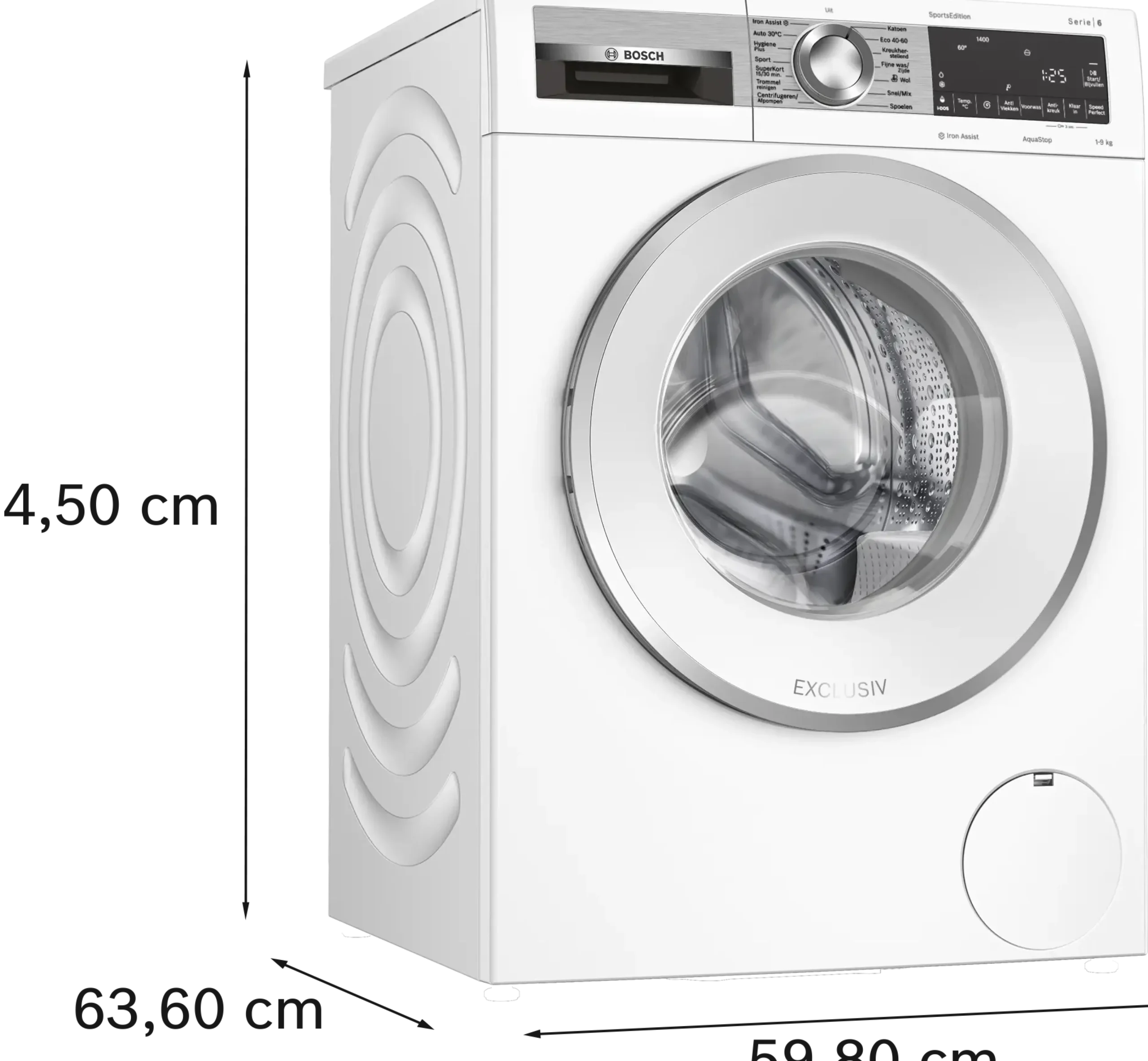 Serie 6 Wasmachine, voorlader 9 kg max. 1400 rpm