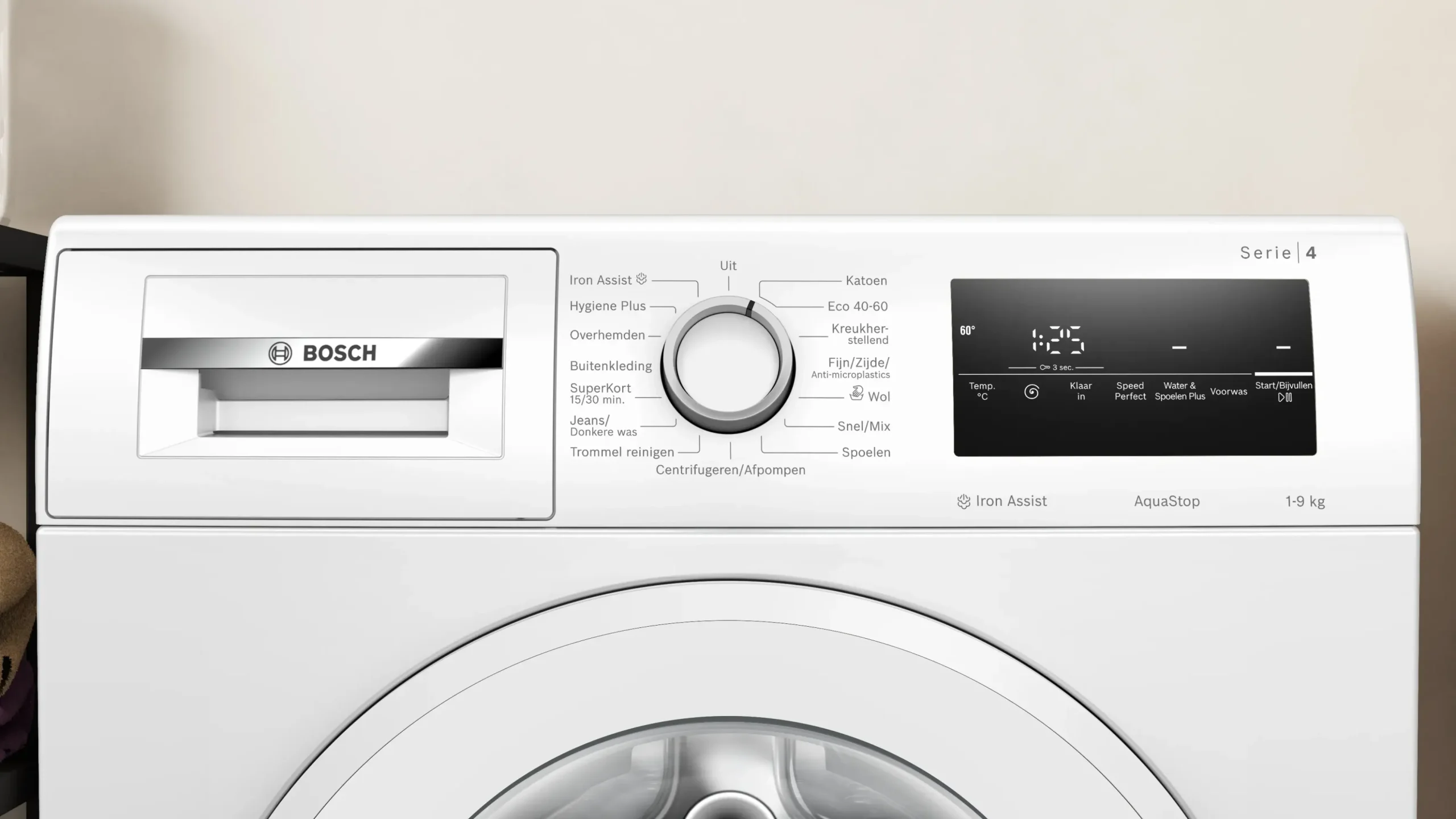 Serie 4 Wasmachine, voorlader 9 kg max. 1400 rpm