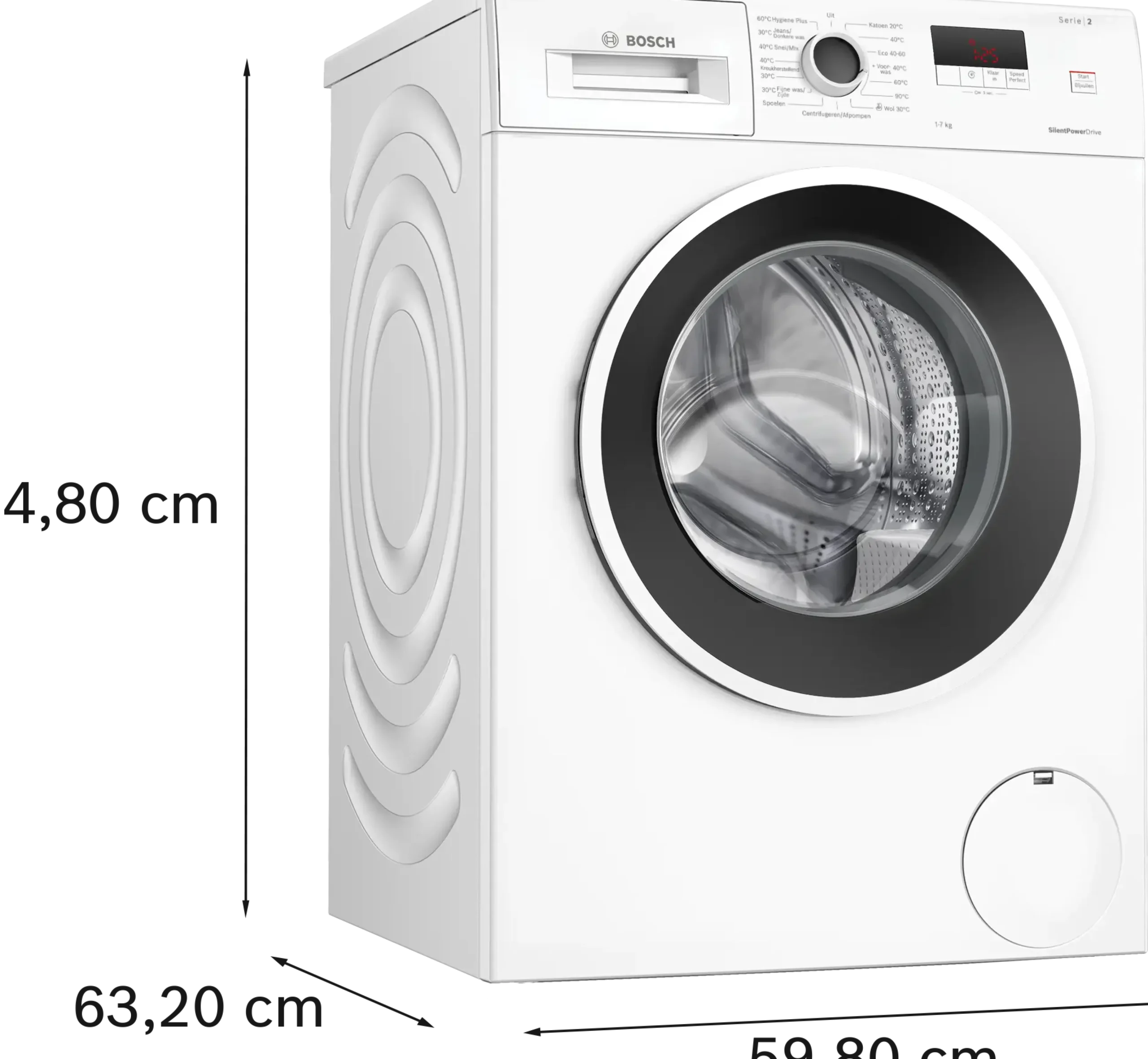 Serie 2 Wasmachine, voorlader 7 kg max. 1400 rpm