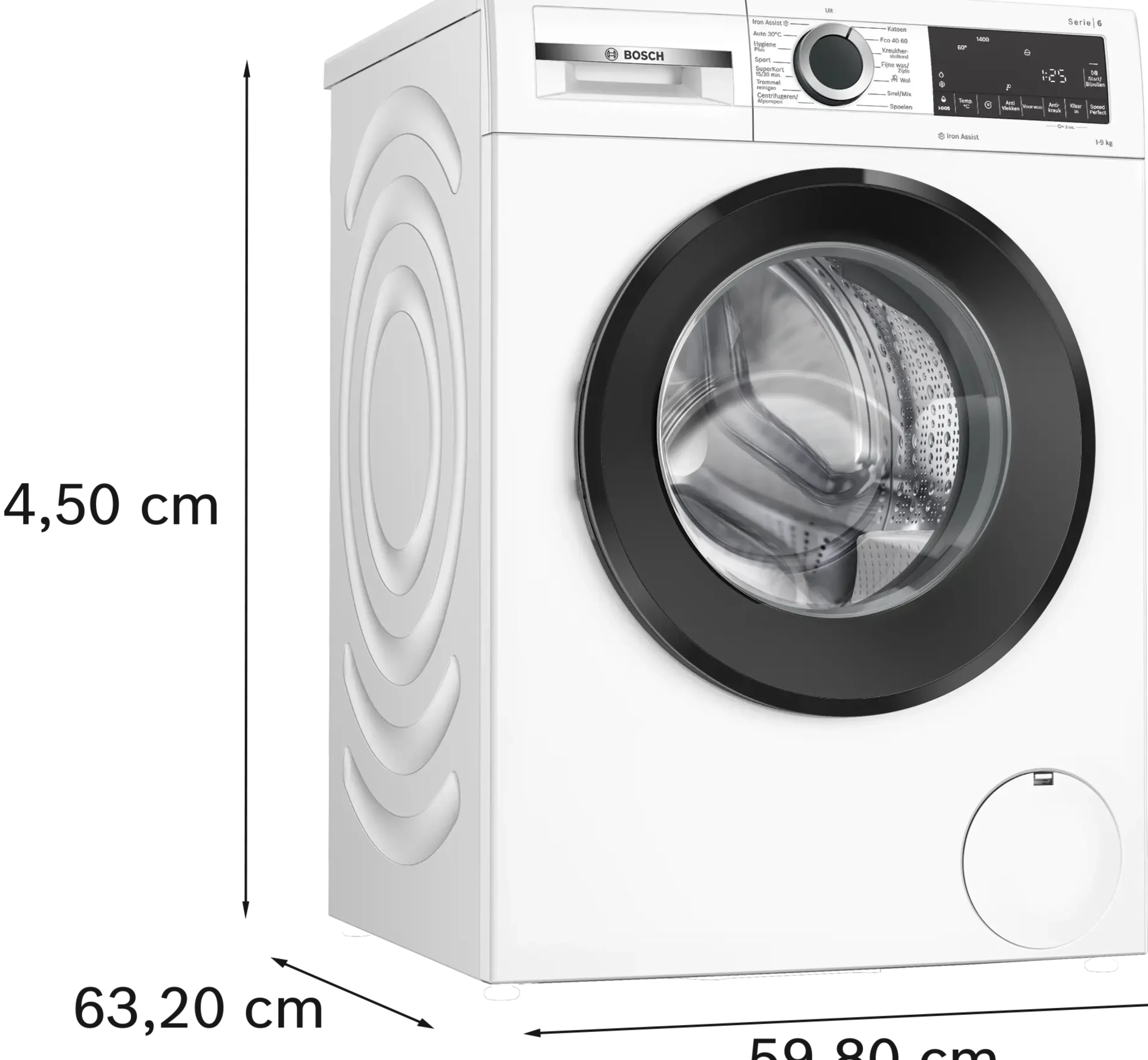Serie 6 Wasmachine, voorlader 9 kg max. 1400 rpm