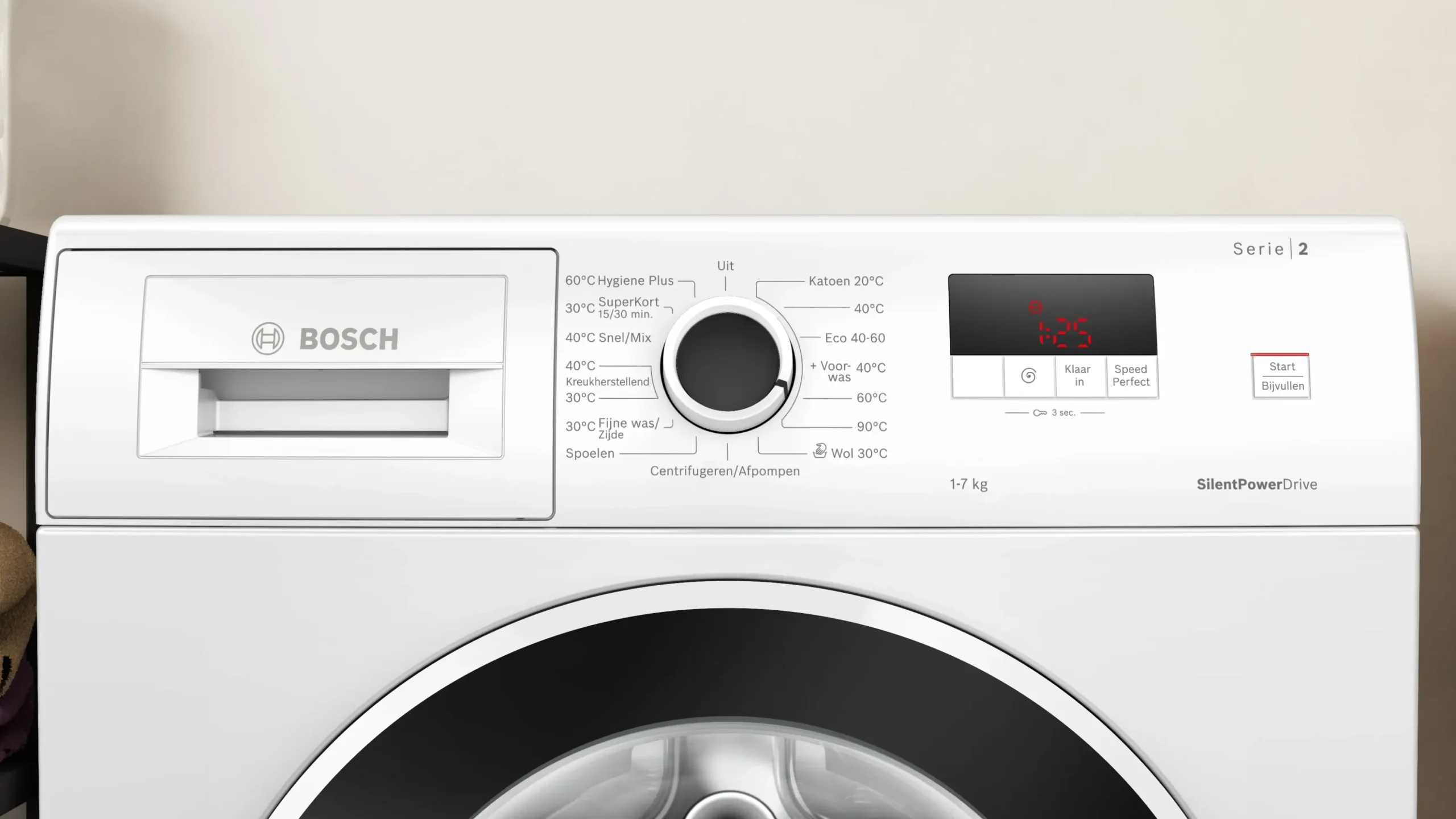 Serie 2 Wasmachine, voorlader 7 kg max. 1400 rpm