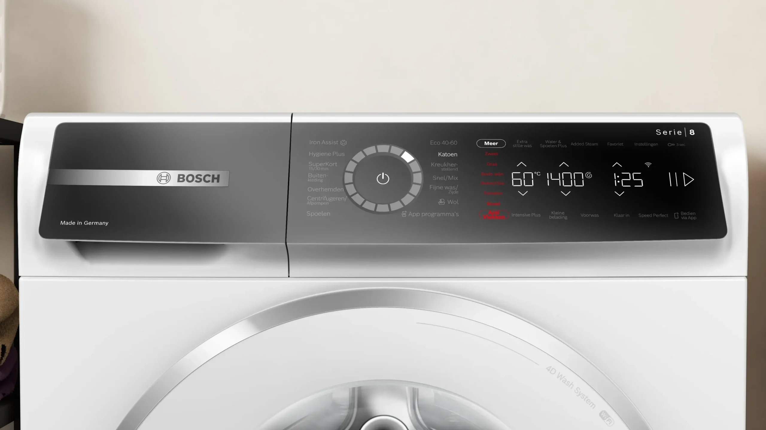 Serie 8 Wasmachine, voorlader 9 kg max. 1400 rpm