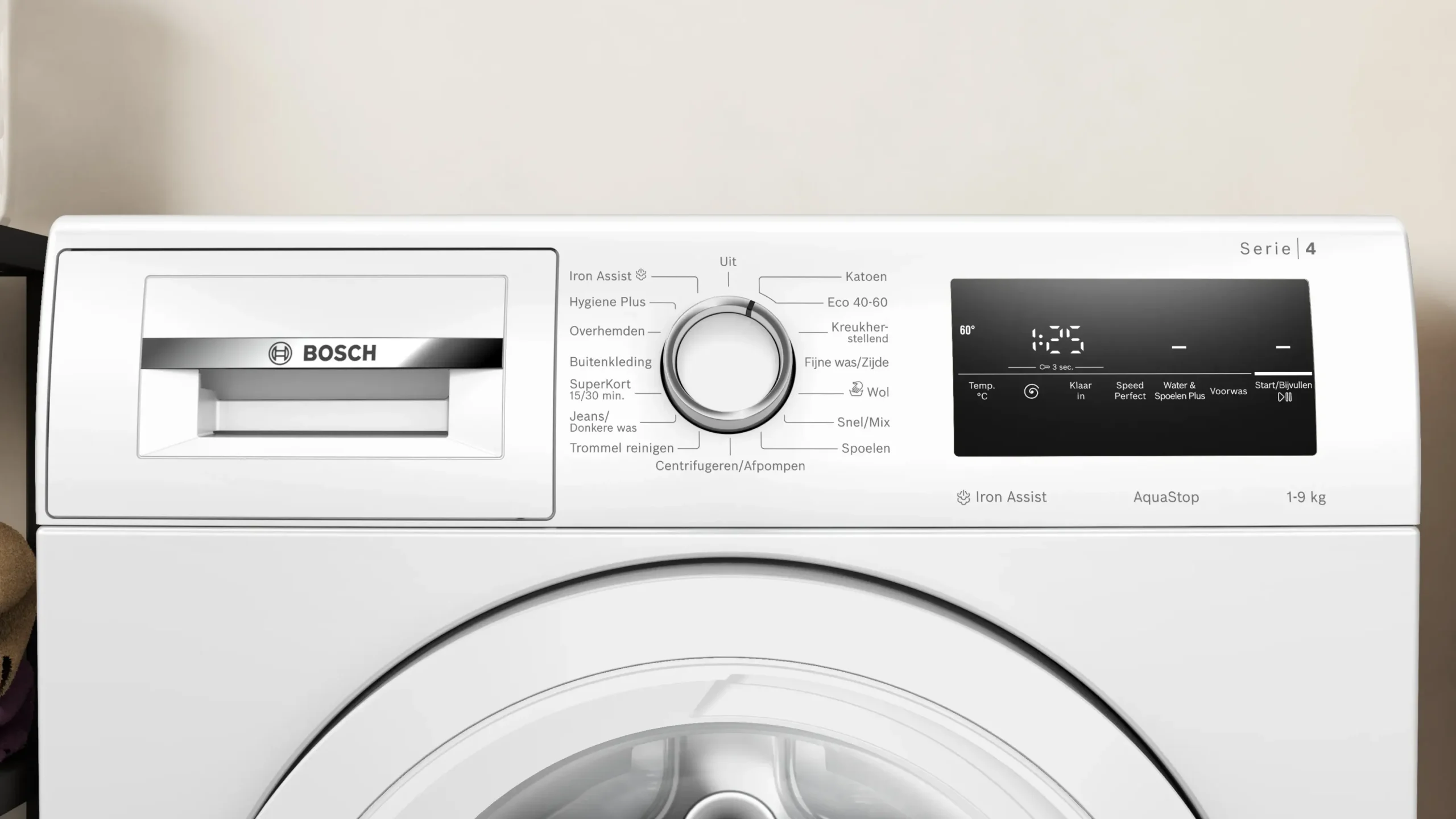 Serie 4 Wasmachine, voorlader 9 kg max. 1400 rpm