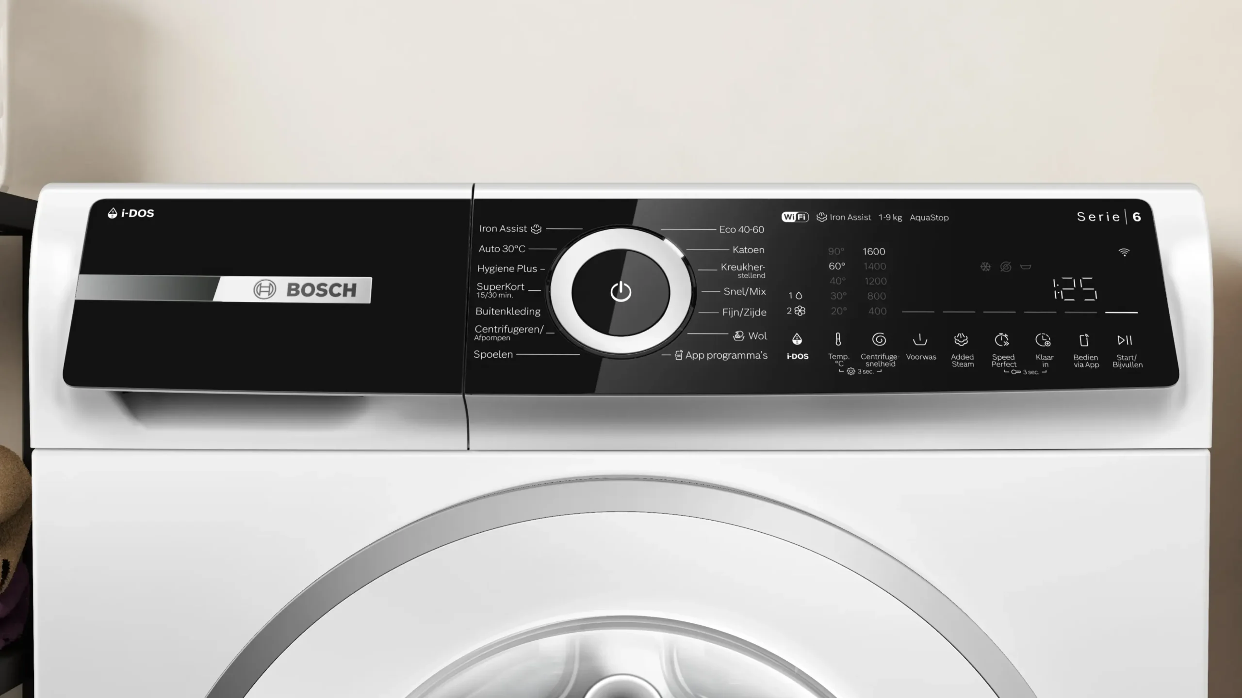 Serie 6 Wasmachine, voorlader 9 kg max. 1600 rpm