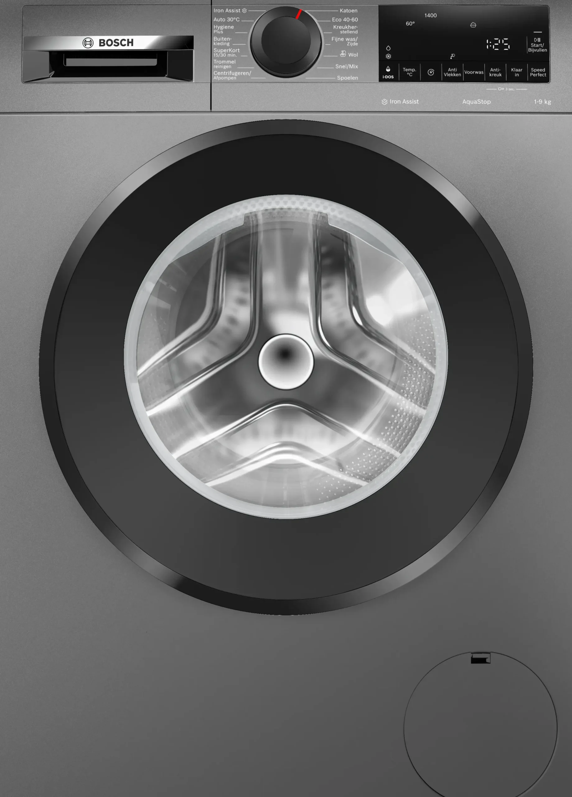 Serie 6 Wasmachine, voorlader 9 kg max. 1400 rpm, Cast iron grey