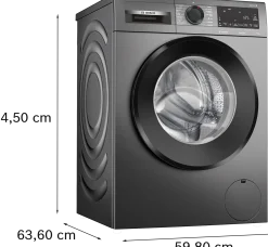 Serie 6 Wasmachine, voorlader 9 kg max. 1400 rpm, Cast iron grey