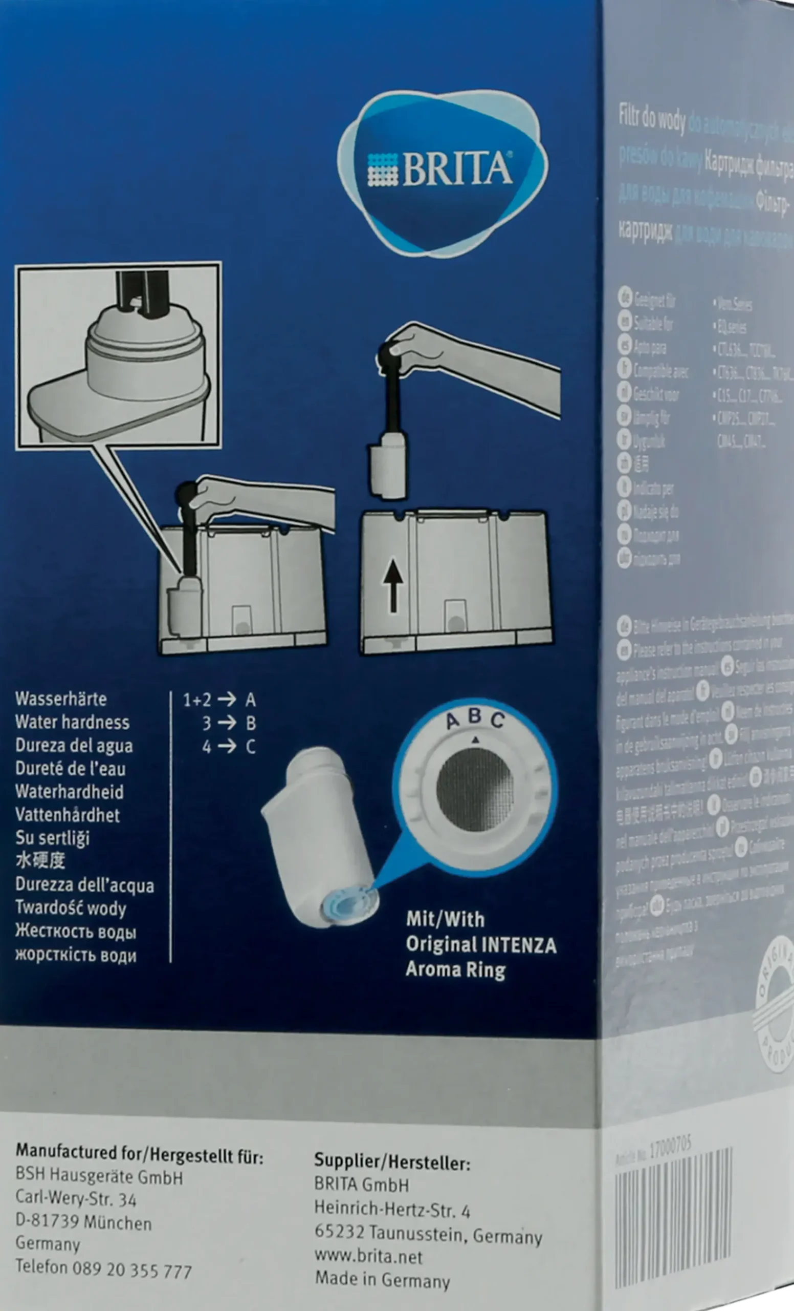 17008835 Water Filter TCZ7003 / TZ70003 Brita Intenza